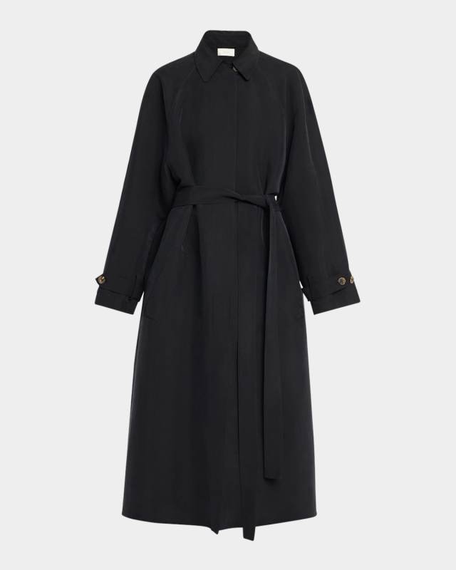 Ryo Beled Long Silk Trench Coat